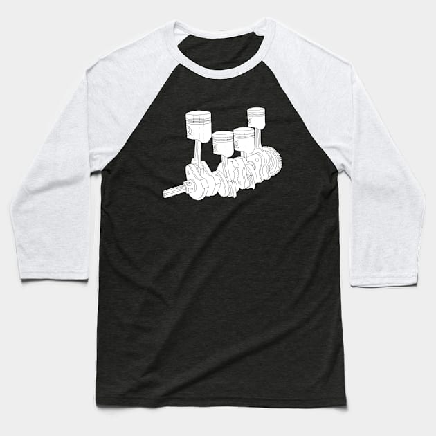 Four Cylinder Baseball T-Shirt by DiegoCarvalho